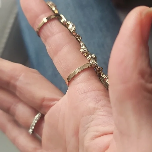 Vintage Gold & Swarovski Crystal Full Finger Ring - Picture 3 of 3